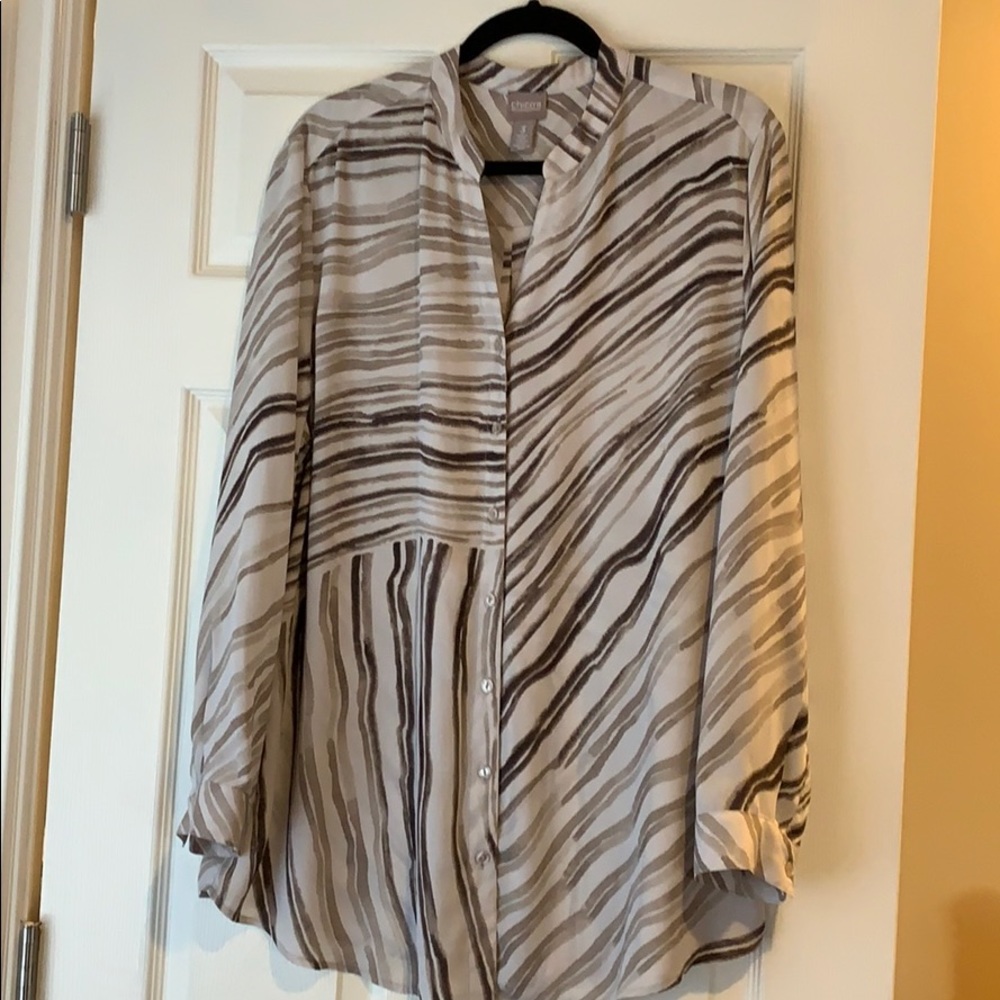 Chico’s size 3 animal print blouse.